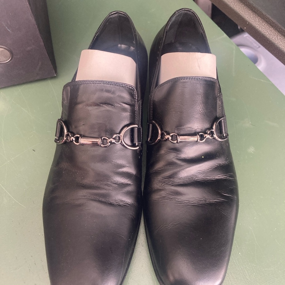 Kenneth Cole Black Leather Slip-On Loafers